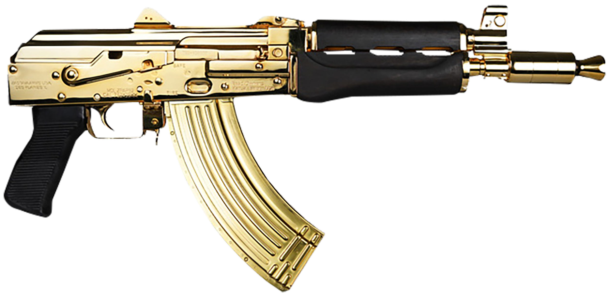Zastava Arms Usa ZP92762MGL ZPAP 92 7.62x39mm 30+1 10" 24K Gold Plated/Cold Hammer Forged, Chrome Lined Barrel, Steel 24K Gold Plated Receiver, Dark Walnut Grips