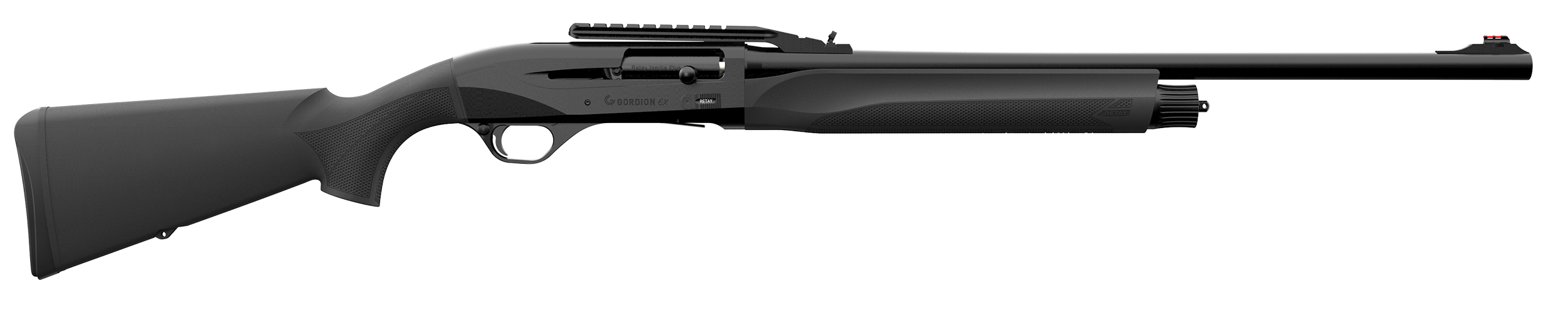 Retay USA GORSLBLK24 Gordion Slug 12 Gauge 3" 4+1 24" Black Vent Rib Barrel, Stainless Aluminum Receiver, Fixed w/Pistol Grip Black Synthetic Stock