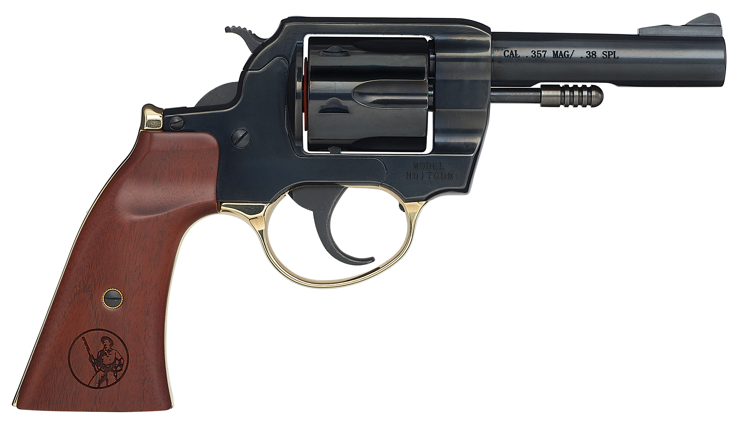 Henry H017GDM Gunfighter  357 Mag/38 Special 6rd 4" Blued Steel Barrel, Blued Cylinder, Blued Polished Steel Frame, Walnut Gunfighter Grip Transfer Bar Safety