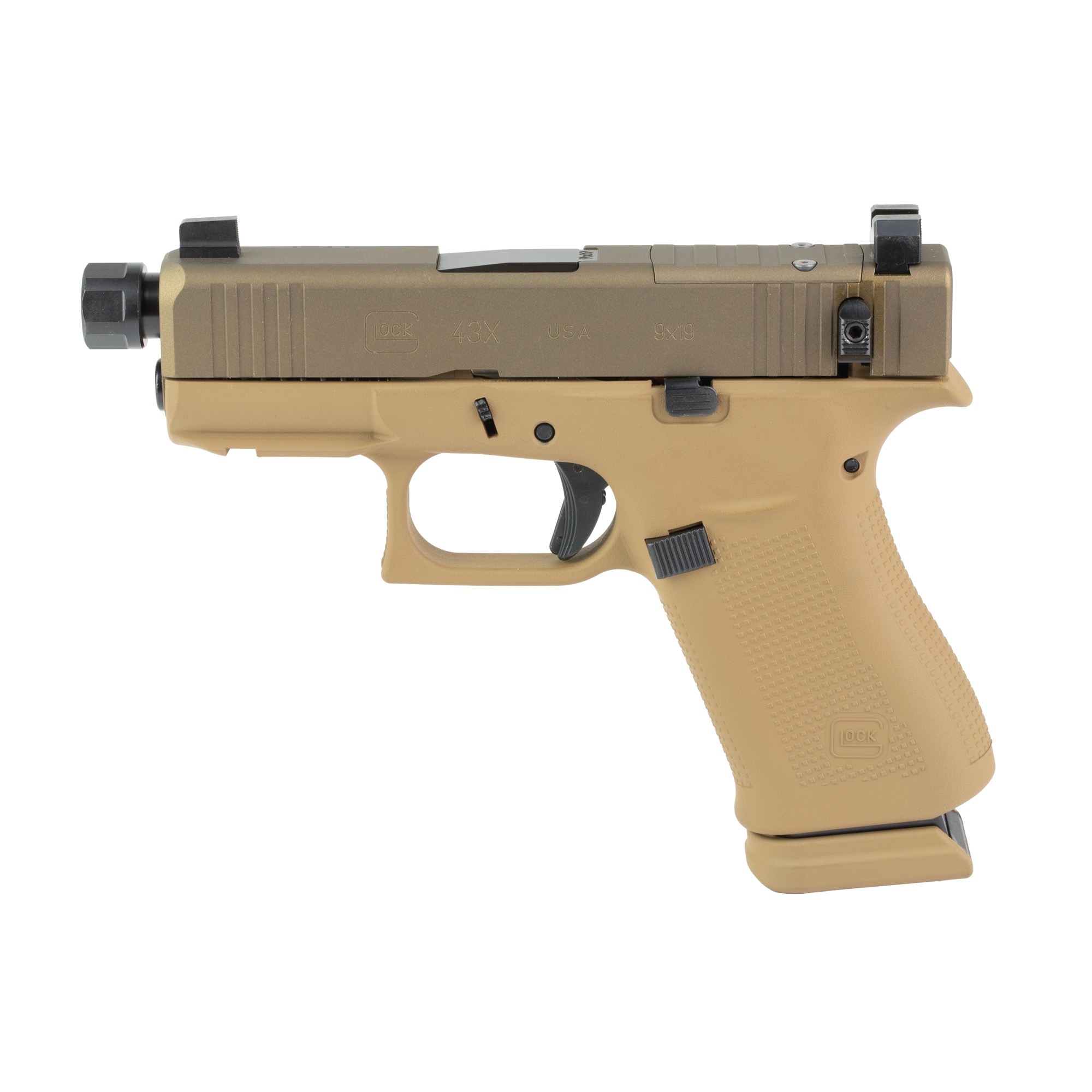Glock 43X 9mm 3.92" 15rd FDE Threaded Pistol