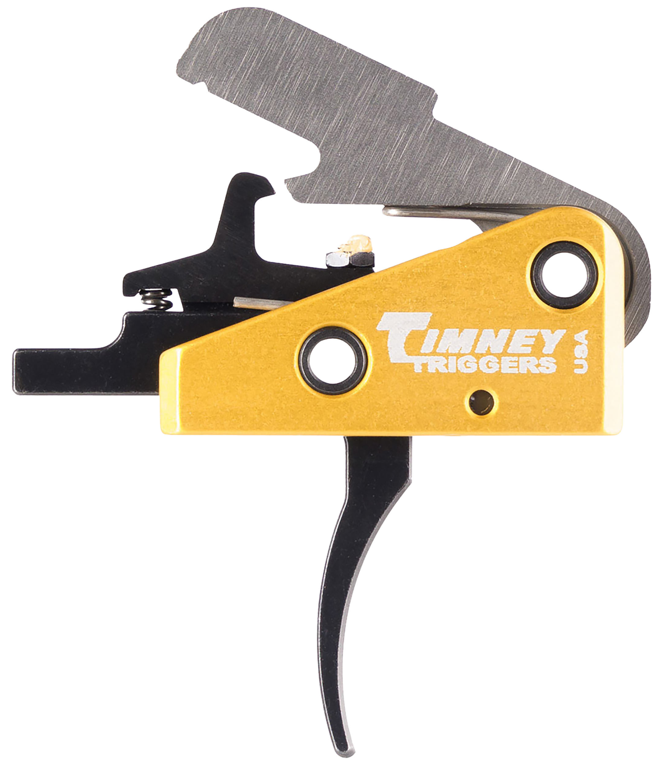 Timney Triggers 667S Competition Trigger  Single-Stage Curved Trigger with 3 lbs Draw Weight & Black/Gold Finish for AR-15