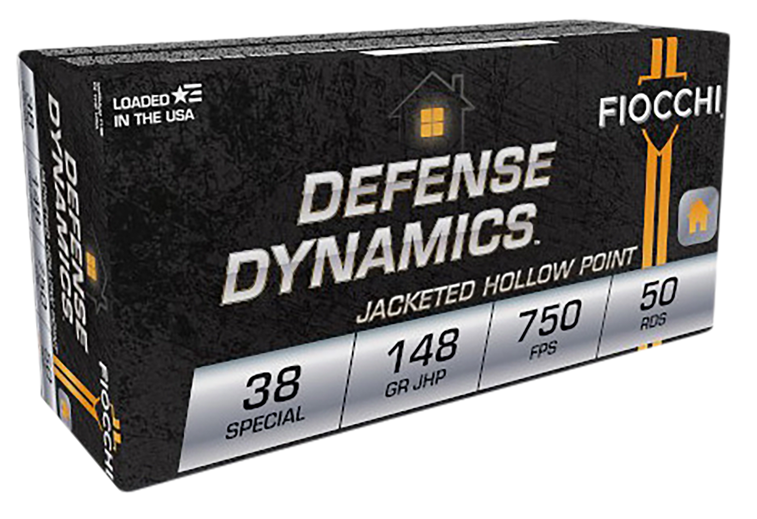 Fiocchi 38E Defense Dynamics 38Special 148gr Jacketed Hollow Point 50 Per Box/20 Case