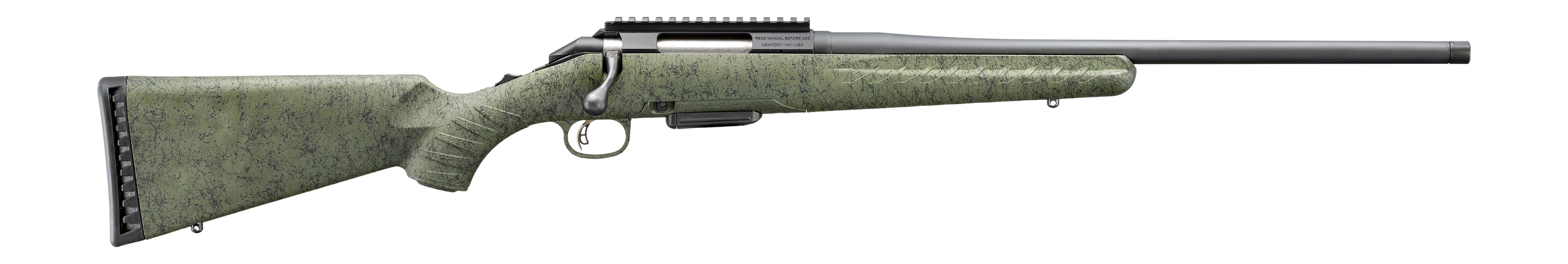 Glenfield 52008 Model A  Full Size 223 Rem 5+1 20" Matte Black Threaded Barrel, Matte Black Alloy Steel Receiver w/Picatinny Rail, Moss Green Splatter Fixed Synthetic Stock, Right Hand