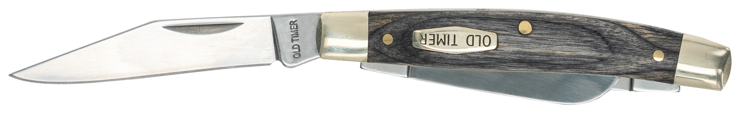 Old Timer 1149100 Heritage Series Middleman 340T 2" 1.70" 2.40" Folding Clip Point/Pen/Sheepsfoot D2 Steel Blade, 3.70" Gray Wood Laminate Handle