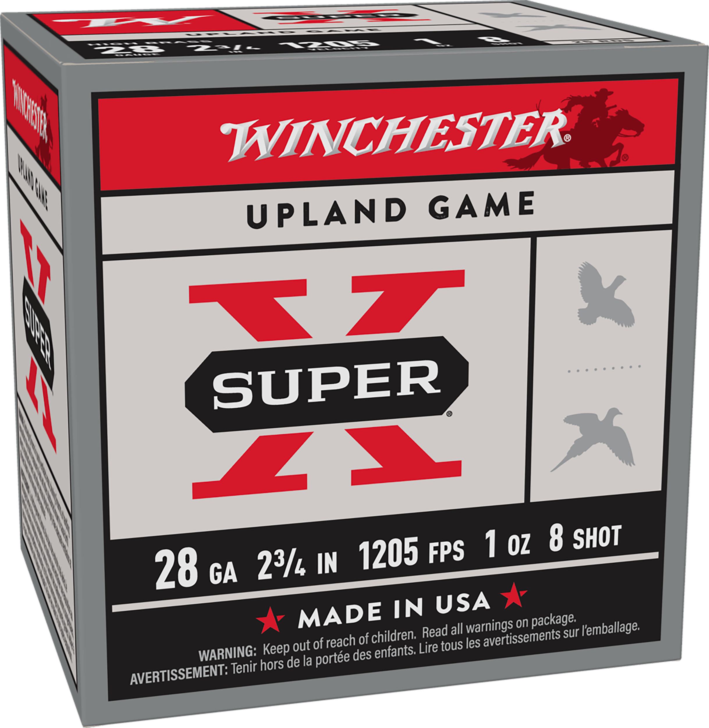 Winchester Ammo X28H8 Super X Heavy Game Load High Brass 28Gauge 2.75" 1oz 8Shot 25 Per Box/10 Case