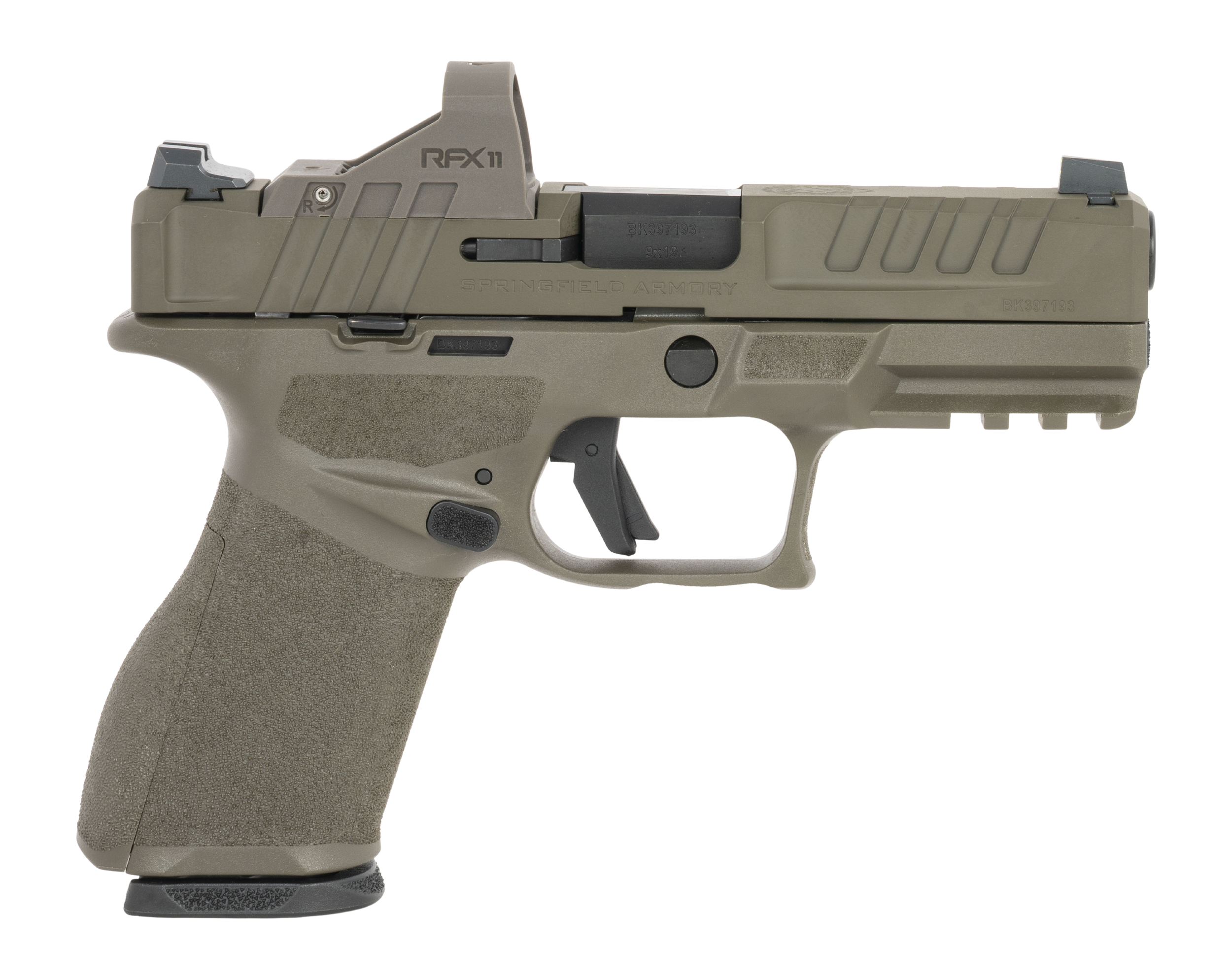Springfield Armory EC9409GUPAC Echelon 4.0FC 9mm Luger 18+1 4" Black Melonite Barrel, OD Green Cerakote Steel Optic Ready/Serrated Slide & Polymer Frame w/Picatinny Rail, Adaptive Texture Grip