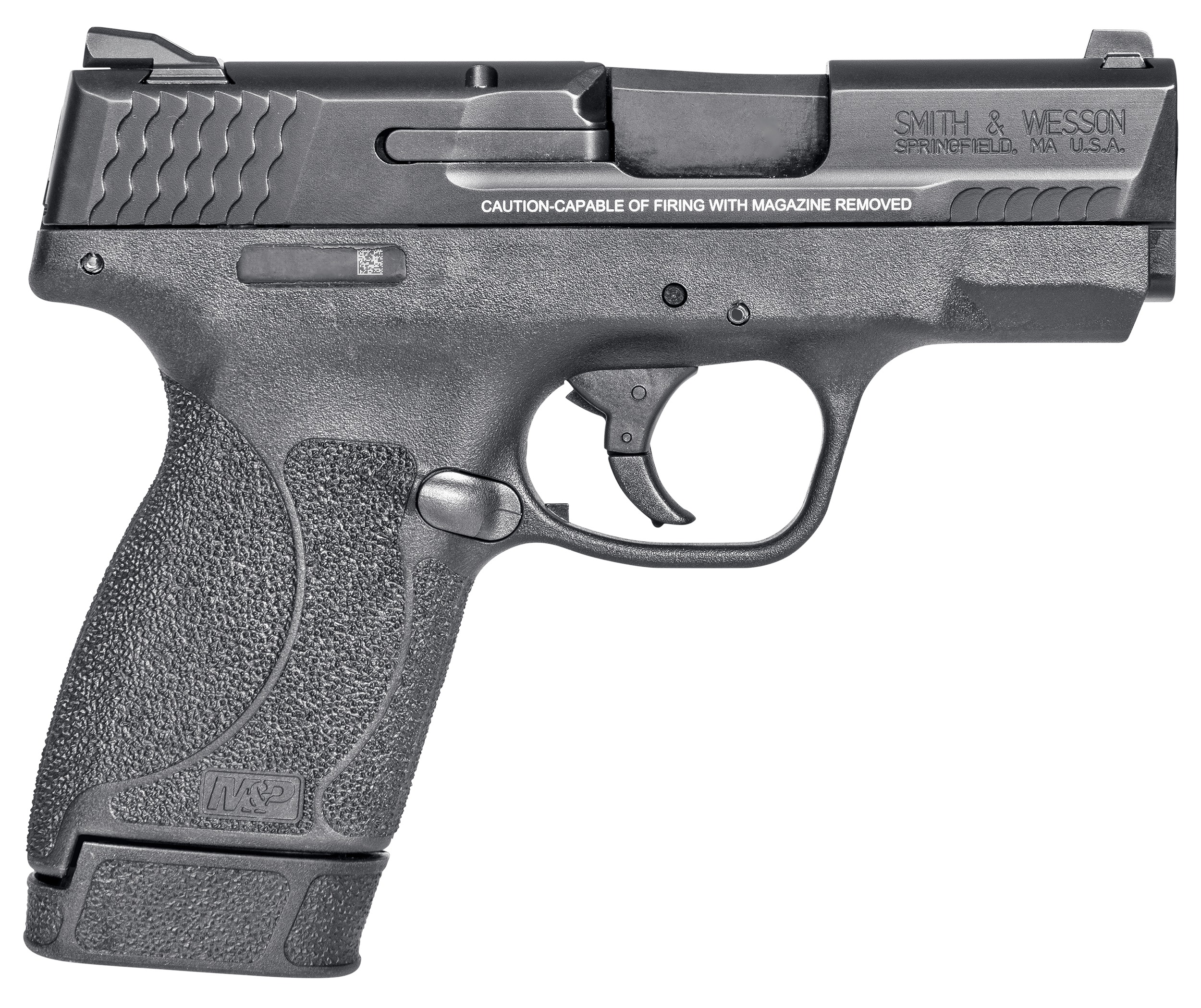 Smith & Wesson 14658 M&P M2.0 Shield Compact Slim Frame .45 ACP 7+1 3.30" Black Armornite Barrel, Black Armornite Stainless Steel Serrated Slide, Black Polymer Frame & Textured Grip, Manual Safety