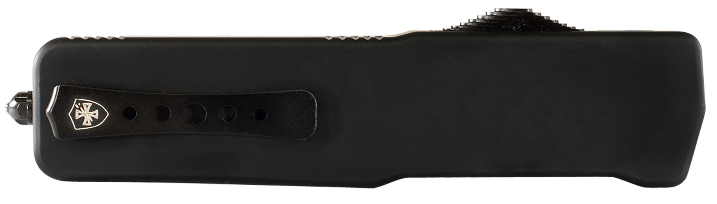 Templar Knife LZBR321 Premium Weighted Large 3.55" OTF Drop Point Plain Black Oxide Stonewashed D2 Steel Blade, 5.25" Black Aluminum/Rubber Handle