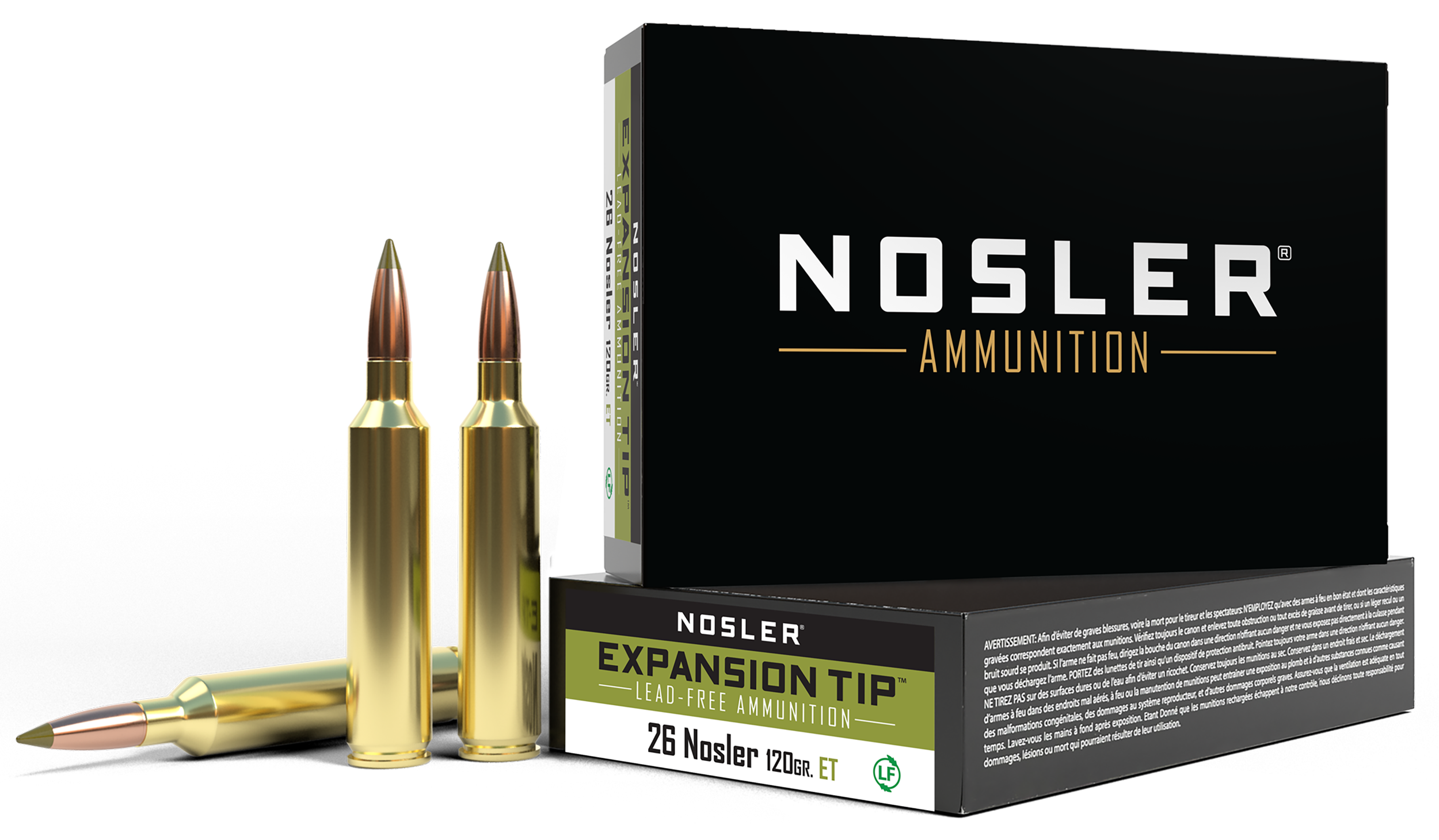 Nosler 40302 E-Tip  26Nosler 120gr E Tip Lead Free 20 Per Box/10 Case