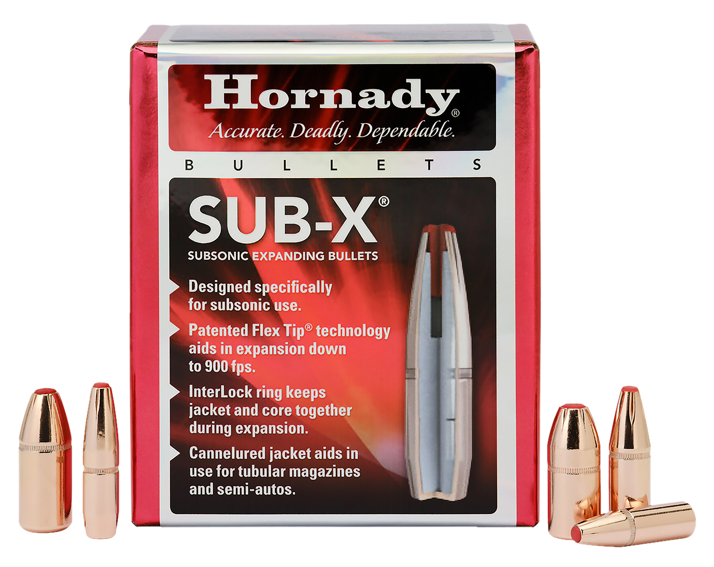 Hornady 45052 Sub-X 45 Cal 410 gr Subsonic eXpanding 50 Per Box/ 15 Case