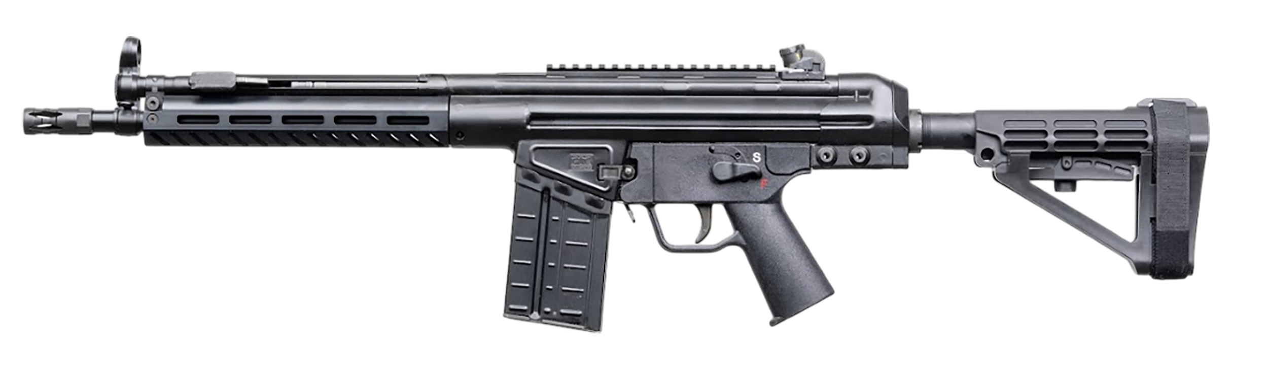 PTR K3PBR3080101 K3P BR 7.62x51mm/308 Win 20+1 12.50" Black Threaded Barrel, Black Powdercoat Aluminum Receiver w/Picatinny Rail, M-LOK Handguard, Black Polymer SBA4 Brace, Black Polymer Grip