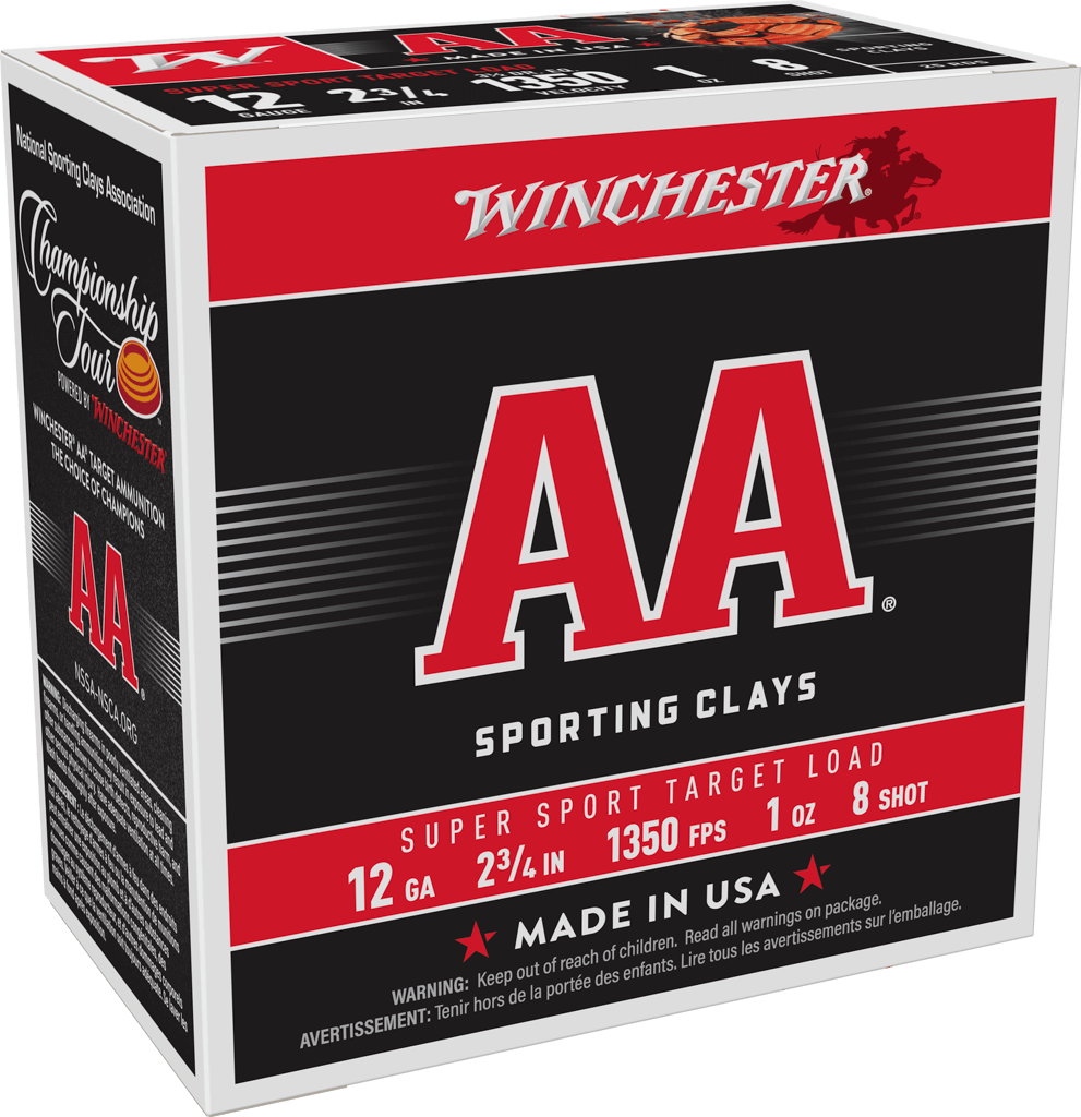 Winchester Ammo AASCL128 AA Super Sport Sporting Clay 12Gauge 2.75" 1oz 8Shot 25 Per Box/10 Case