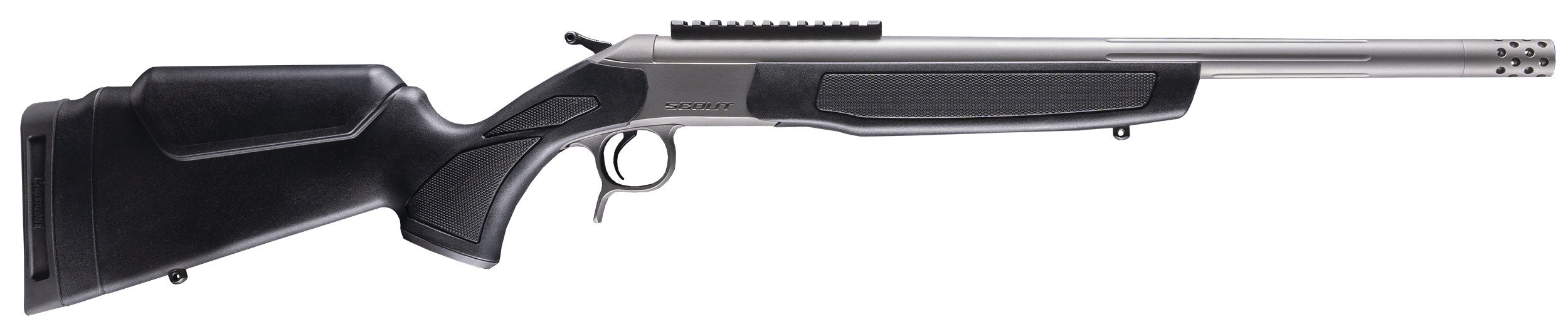 CVA CR4439S Scout Takedown 35 Whelen 1rd 22" Stainless Fluted Threaded Barrel, Stainless Steel Receiver w/Picatinny Rail, Adj Comb & LOP Black Synthetic Stock