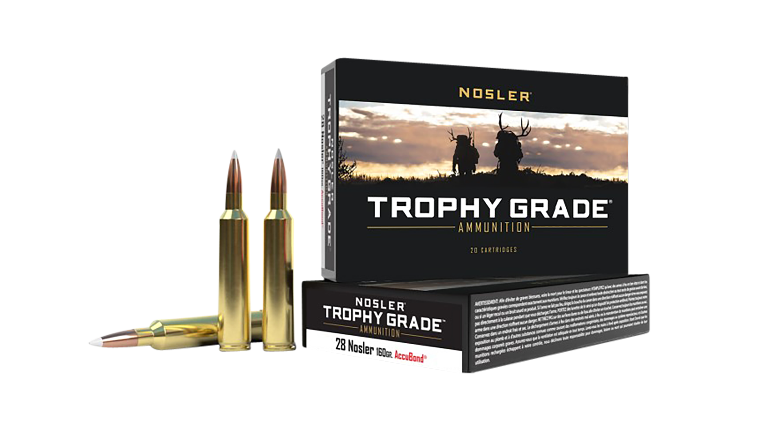 Nosler 60035 Trophy Grade 28Nosler 160gr Nosler AccuBond 20 Per Box/10 Case