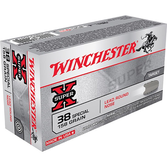 WIN SUPER-X 38SPL 158GR LEAD RN 50/10