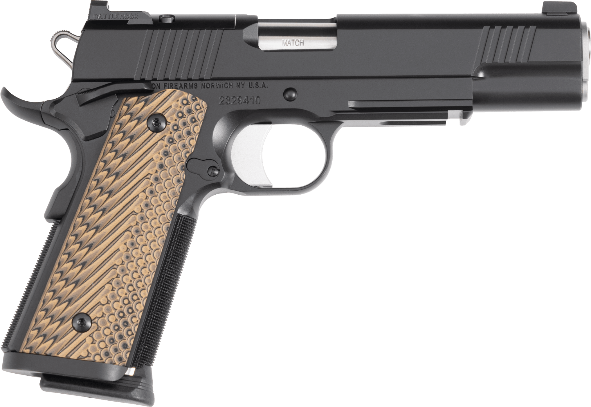 Dan Wesson 01796 Specialist Full Size Frame 9mm Luger 10+1 5" Stainless Match Grade Barrel, Black Duty Optics Ready/Serrated Steel Slide, Black Duty Steel Frame w/Picatinny Rail, Black/Brown G10 Grip