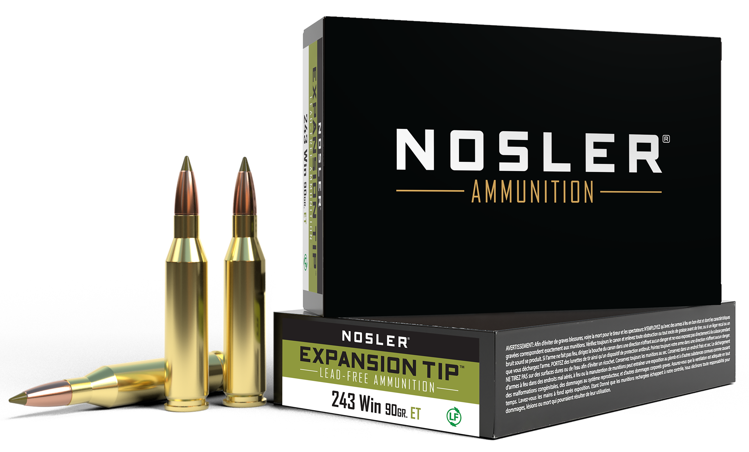 Nosler 40030 E-Tip Lead Free 243Win 90gr E Tip Lead Free 20 Per Box/10 Case