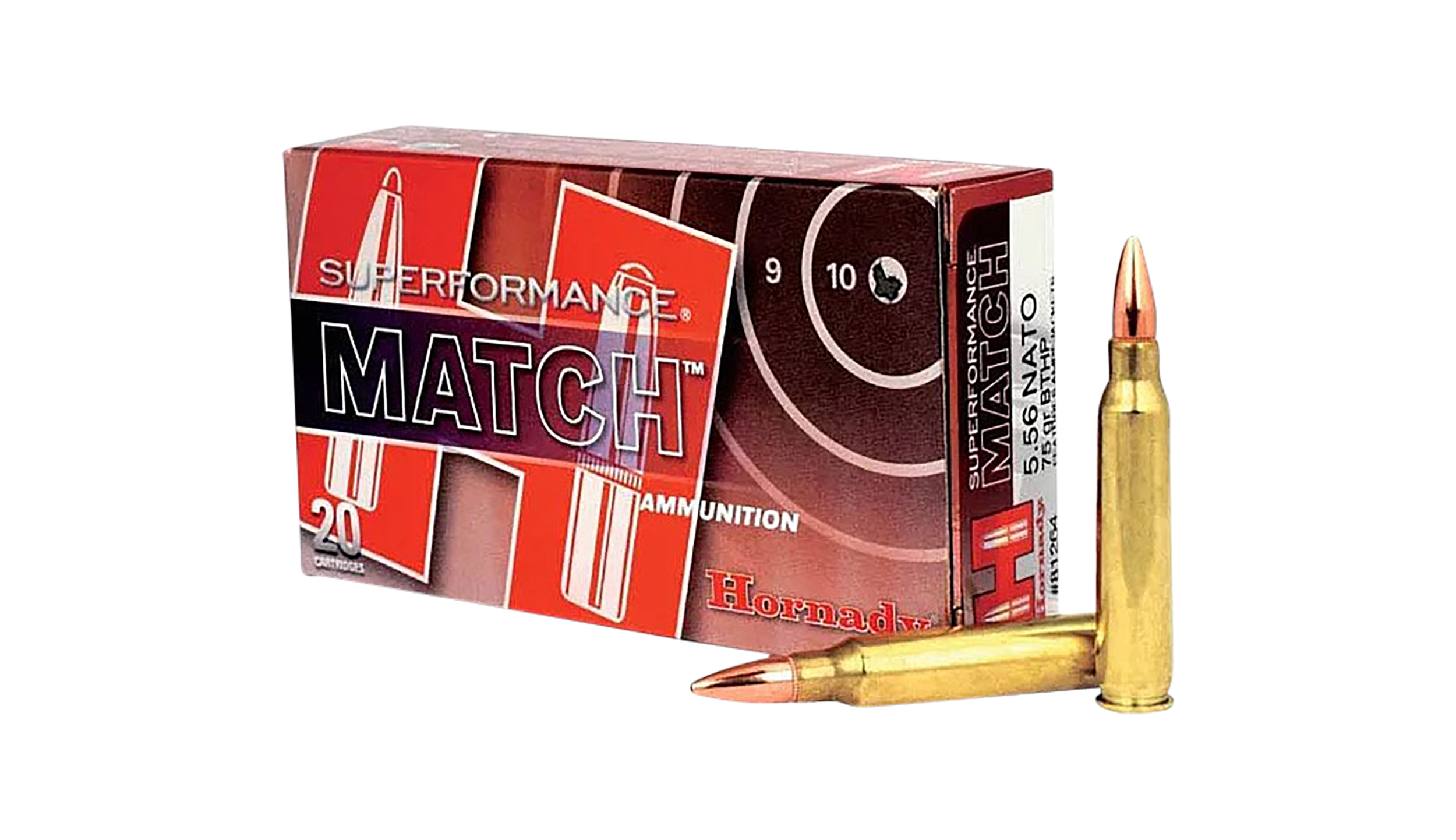 Hornady 81264 Superformance Match 5.56x45mmNATO 75gr Boat Tail Hollow Point 20 Per Box/10 Case