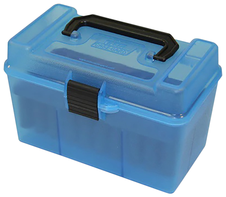 MTM Case-Gard H50RL24 Deluxe Ammo Box  Multi Clear Blue Polypropylene 50rd