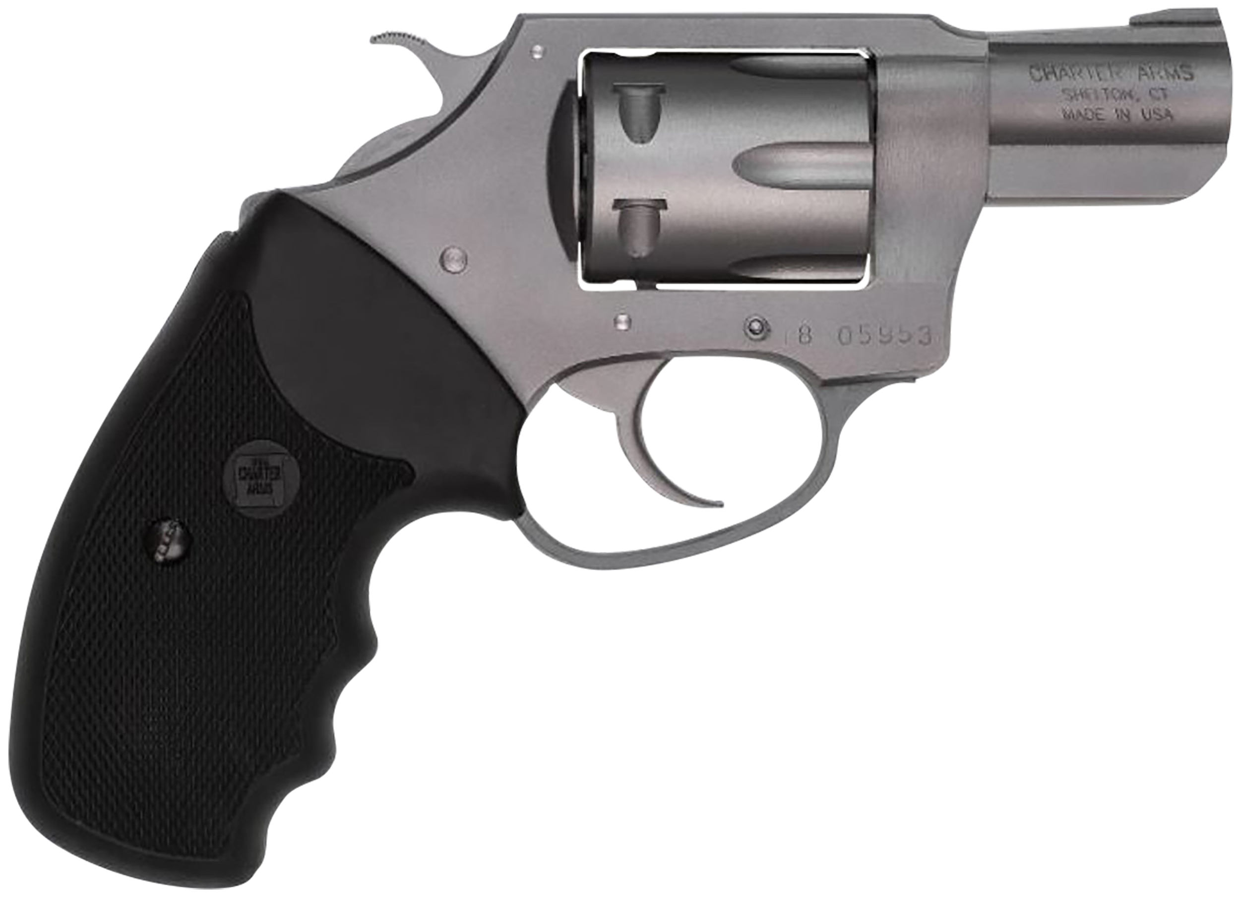 Charter Arms 72224 Pathfinder  Small 22 LR, 8 Shot 2" Stainless Steel Barrel  & Cylinder, Anodized Aluminum Frame w/Black Finger Grooved Rubber Grip, Exposed Hammer
