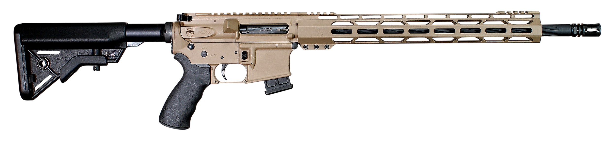 Alexander Arms RTA17DE Tactical  17 HMR 10+1 18" Black Fluted/Threaded Barrel, Picatinny Rail Flat Dark Earth Cerakote Aluminum Receiver, Black B5 Bravo Synthetic Stock
