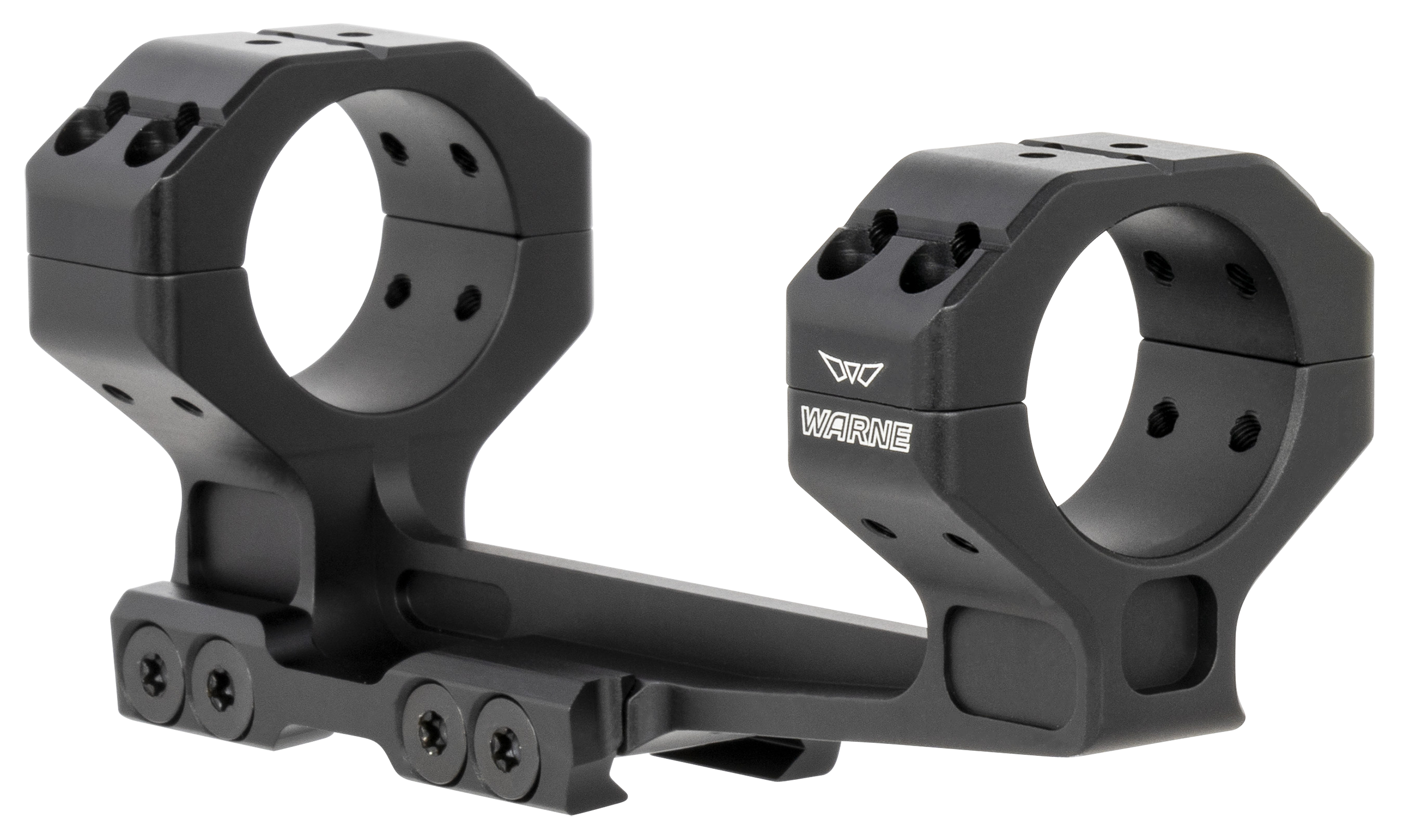 Warne 781820MOA Precision Cantilever Mount Scope Mount/Ring Combo Black Anodized 30mm 20 MOA