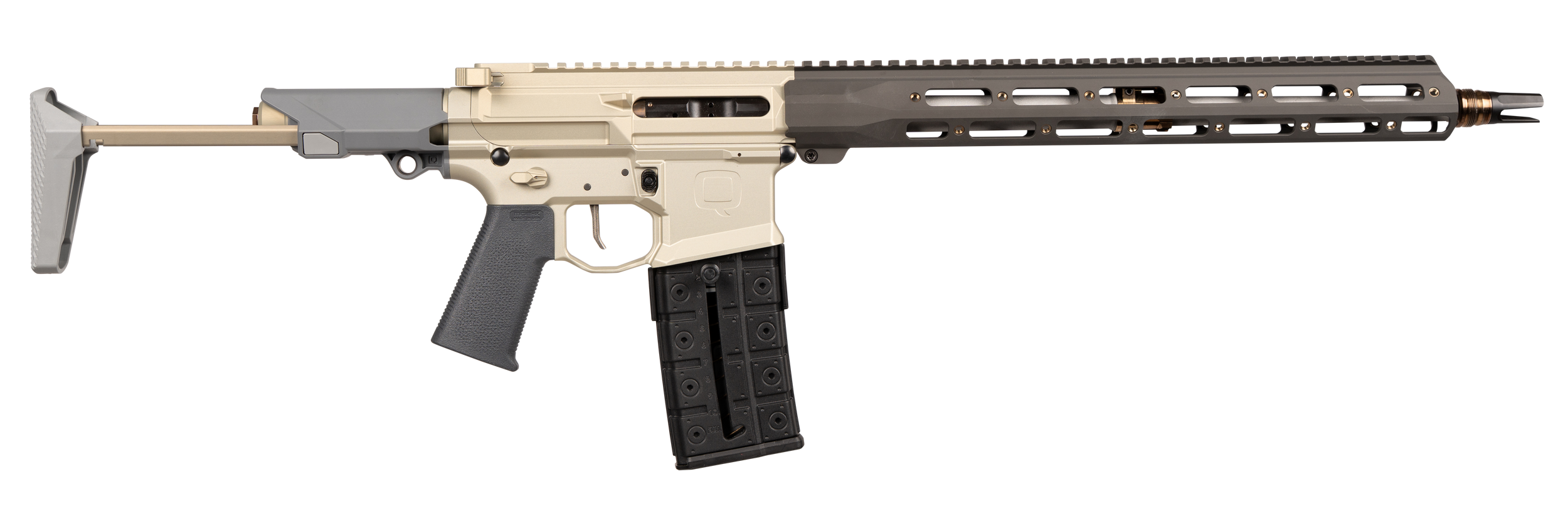Q LLC Honey Badger *CA Compliant 5.56 NATO 16" Clear Anodized Cerakote Aluminum Receiver w/Picatinny Rail, M-LOK Handguard, Black Polymer Stock, Black Polymer Grip