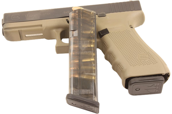 ETS Group GLK1710 Pistol Mags  10rd 9mm Luger Compatible w/ Glock 17/18/19/26/45/34 Clear Polymer