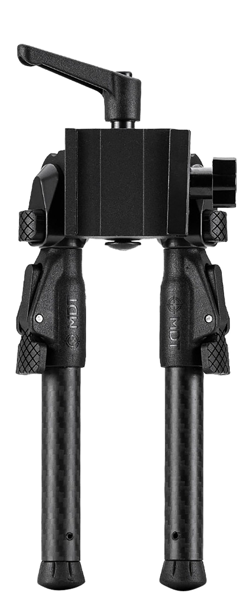 Mdt Sporting Goods Inc 105561BLK GRND-POD  Black 4.50"-9" Carbon Fiber/Aluminum, Adj. Throw Lever, 4 Leg Postitions, Fits ARCA Rail & RRS Dovetail