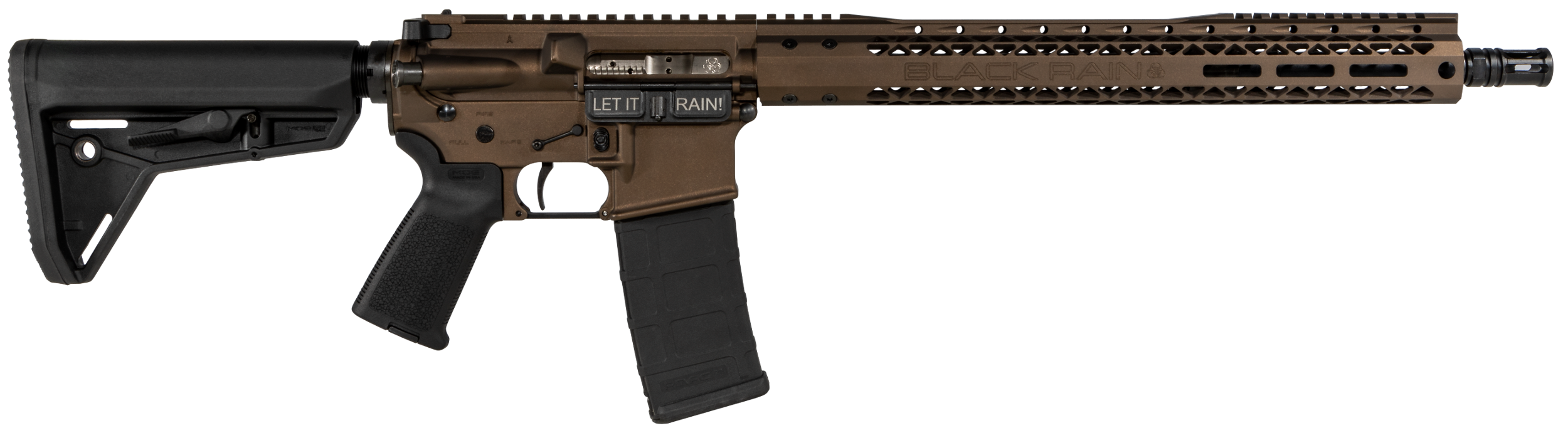 Black Rain Ordnance BROSSPMB SSP  5.56x45mm NATO 30+1 16" Chrome Moly Barrel, A2 Flash Hider,  Midnight Bronze Cerakote 7075-T6 Receiver, Adjustable Magpul MOE SL Stock & Grip, Optics Ready