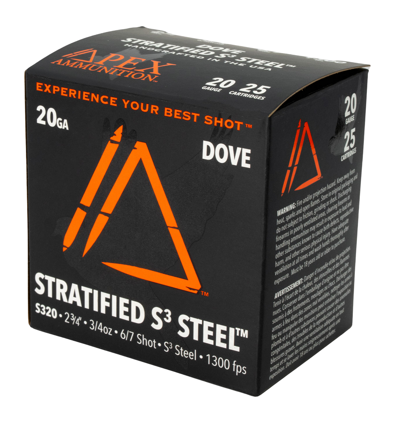 Apex Element Dove Stratified Steel 20 GA 2.75" 3/4oz #6/#7 25rd Box