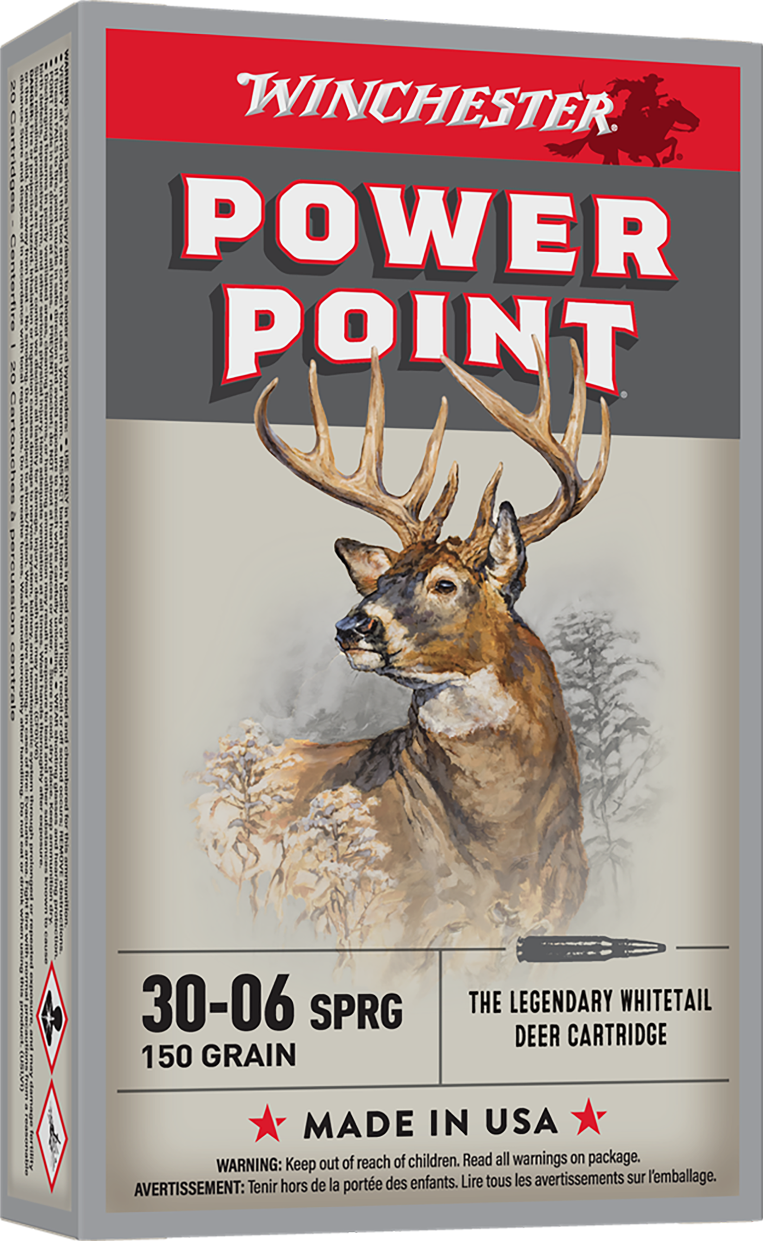 Winchester Ammo X30061 Power-Point 30-06Springfield 150gr 20 Per Box/10 Case