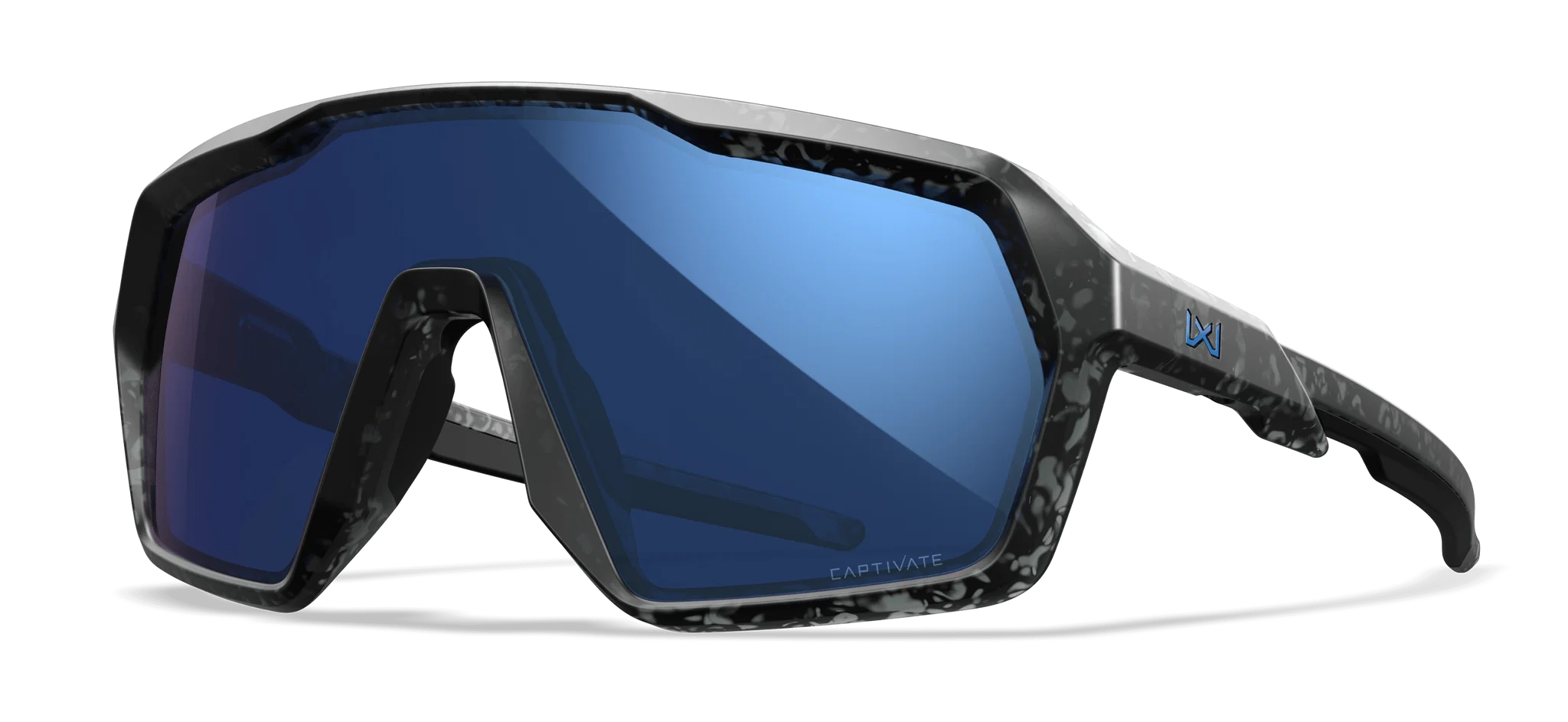 Wiley X Citadel Captivate Blue Mirror Shooting Glasses Tortoise