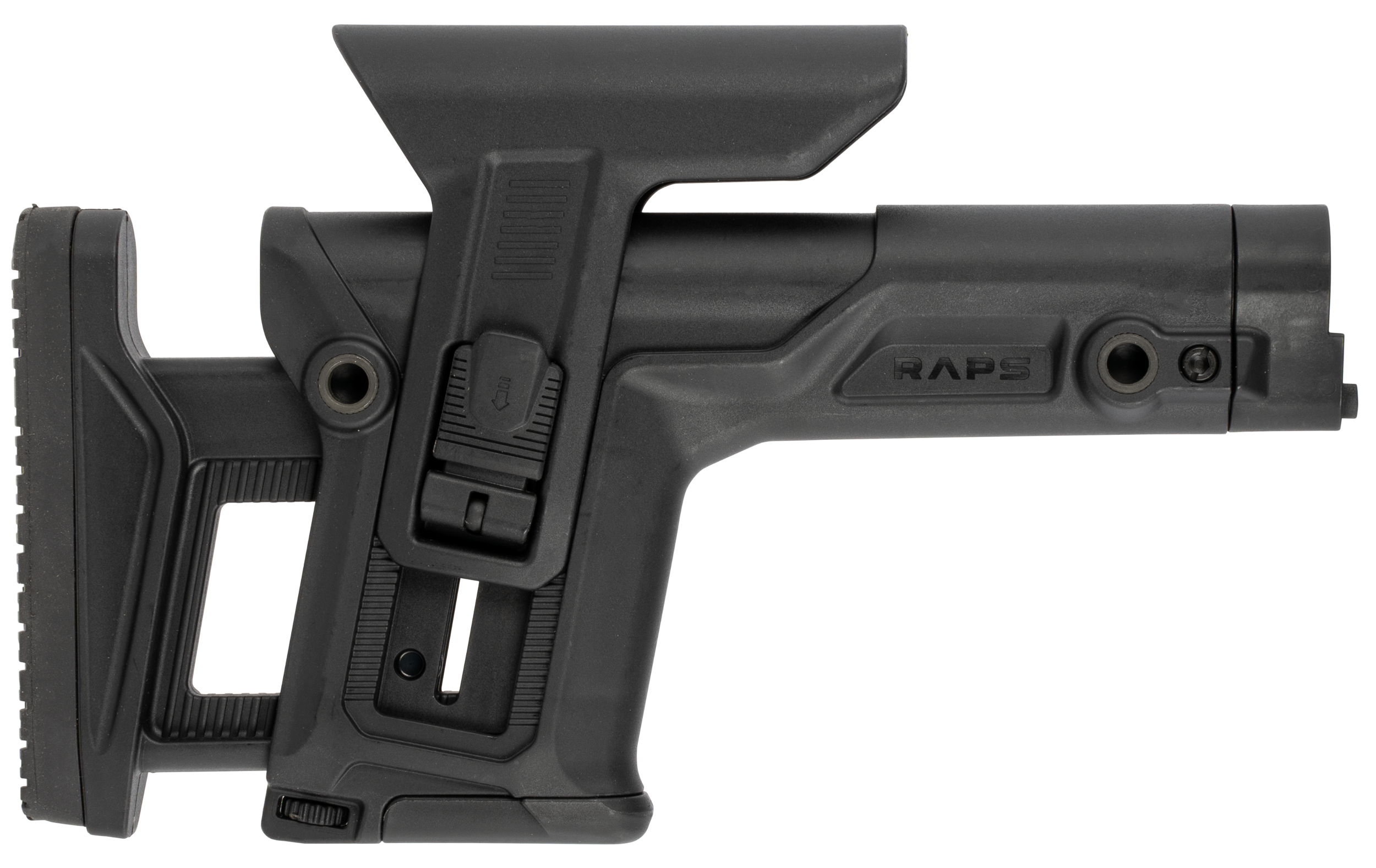 FAB Defense FXRAPS RAPS Rapid Adjustment Precision Stock Integrated Cheek-Rest & Adjustable LOP Ambidextrous 1Latch System Black Polymer