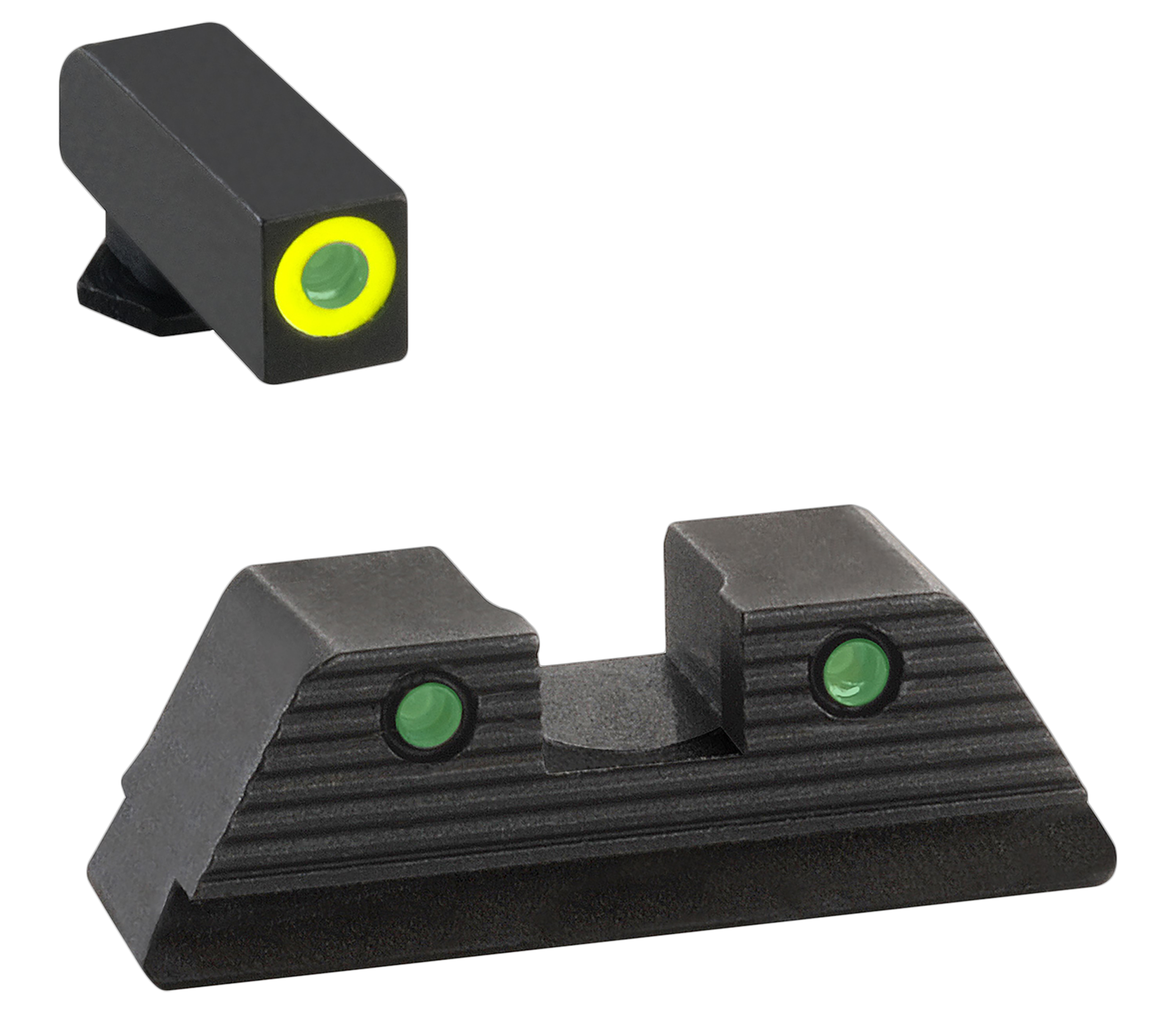 AmeriGlo GL819 Trooper Sight Set for Glock Green Tritium LumiGreen Outline Front Sight-Green Tritium Black Outline Rear Sight