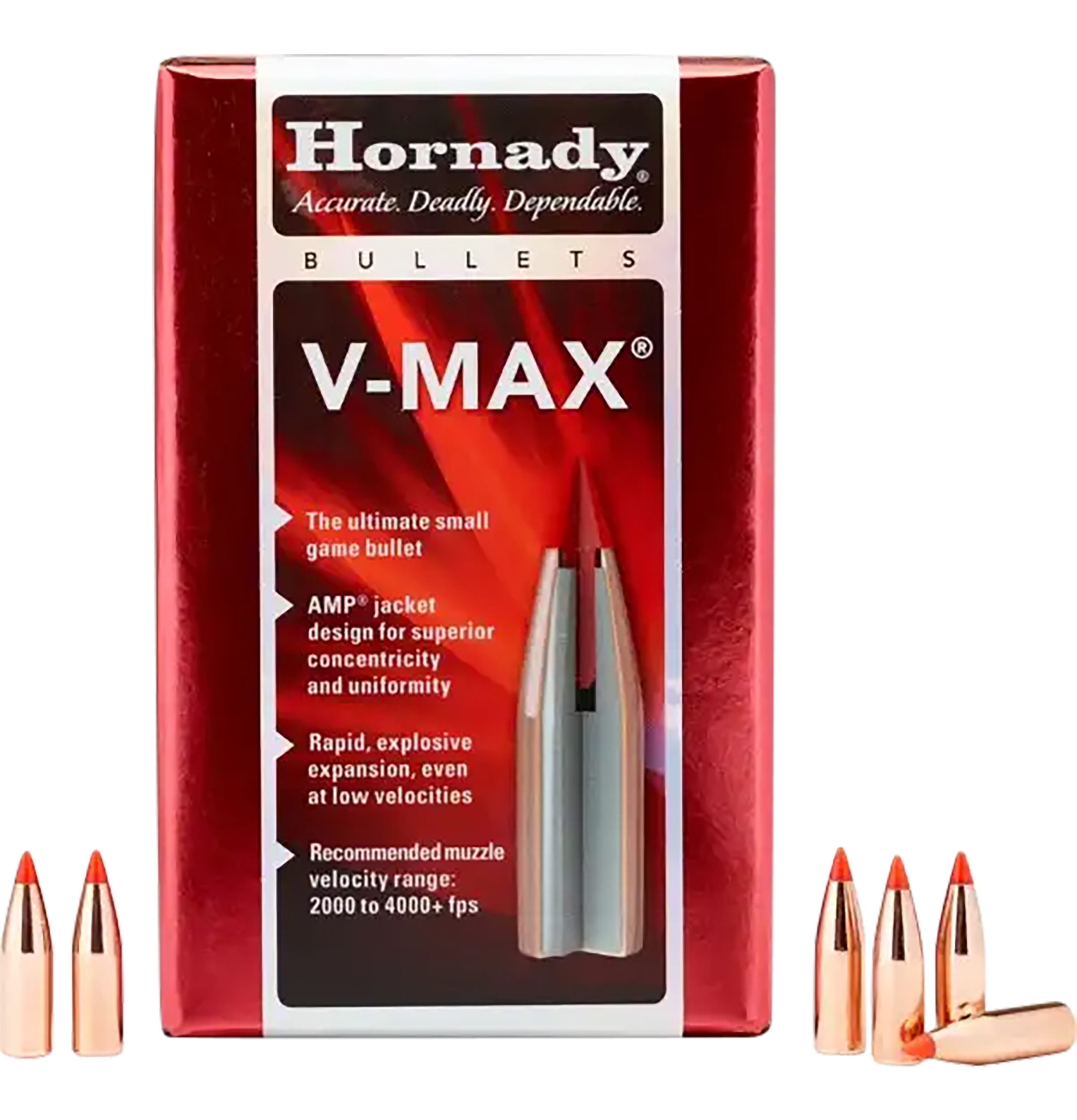 Hornady 22241 V-Max 22 Cal .224 40 gr V Max 100 Per Box/ 40 Case