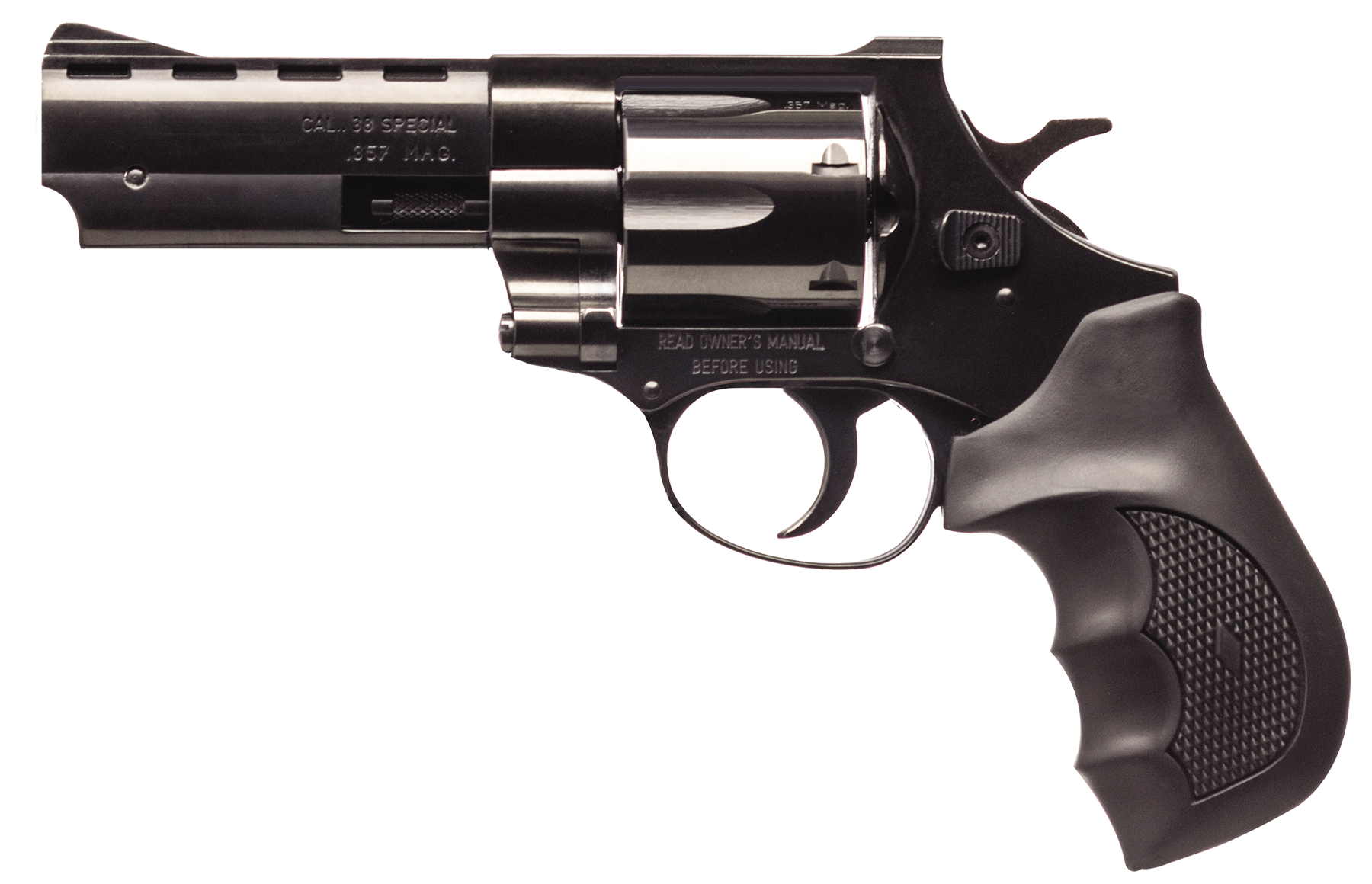 Weihrauch Guns EARB3574 Windicator  357 Mag 6rd 4" Blued Steel Barrel & Cylinder, Compact Blued Steel Frame w/Exposed Hammer, Ramp Front/Fixed Rear Sights, Finger Grooved Black Rubber Grip