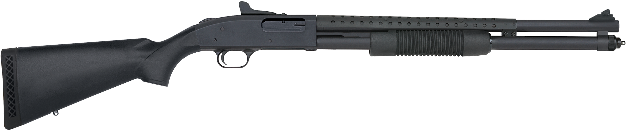 Mossberg 50693 590 Persuader 12 Gauge 8+1 3" 20" Cylinder Bore Heat-Shield Barrel, Matte Blued Metal Finish, Drilled & Tapped Receiver, Ghost Ring Sight, Synthetic Stock