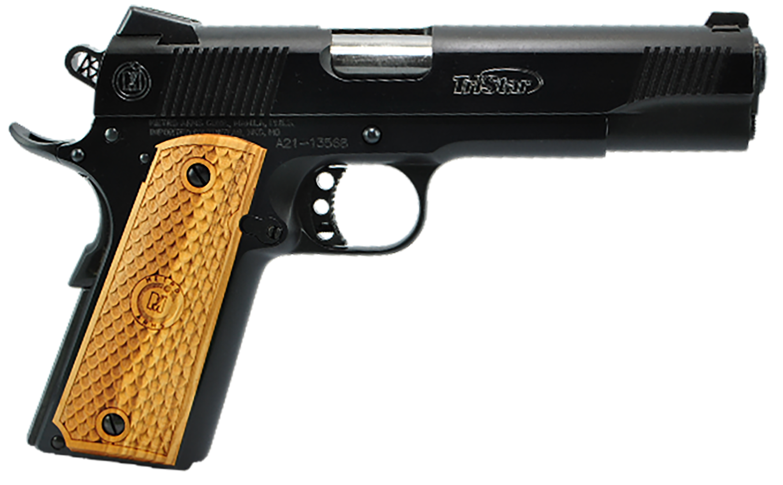 TriStar 85614 American Classic II 1911 9mm Luger 9+1, 5" Stainless Steel Barrel, Blued Serrated Steel Slide, Blued Steel Frame w/Beavertail, Wood Grip