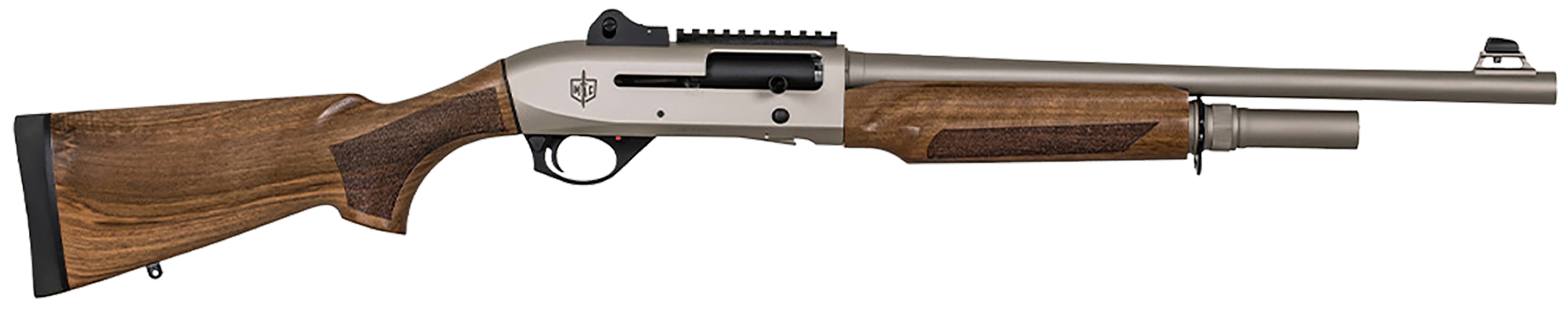MAC 21000159 2 Tactical Marine 12 Gauge 3" 5+1 18.50", Electroless Nickel Barrel/Rec, Walnut Furniture, Ghost Ring Sight, Optics Mount, 3 Chokes