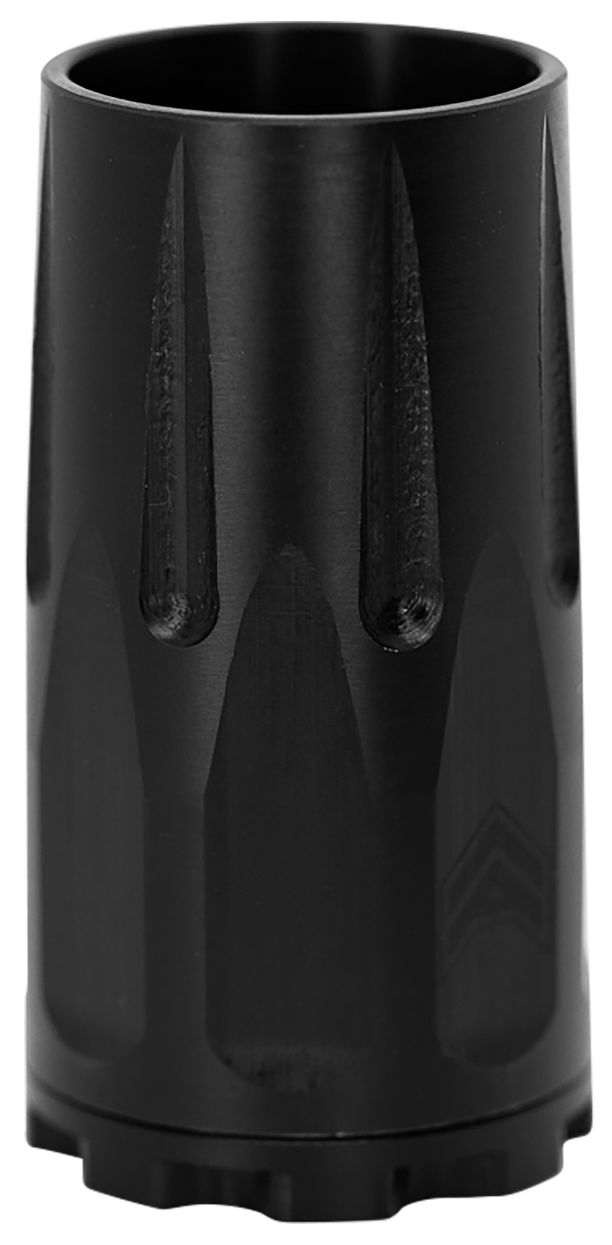 Angstadt Arms AA093LBC01 Blastwave Blast Shield Black Hardcoat Anodized Steel with 2.50" OAL for 9mm Luger 3-Lug Attachments