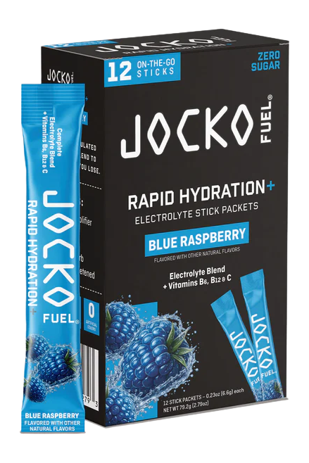 Jocko Fuel Rapid Hydration Powder Raspberry 12ct 6 Pack Case