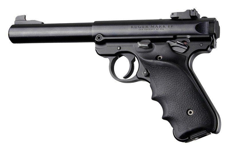 Hogue Ruger MKIV Rubber Grip with Finger Grooves and Right Hand Thumb Rest Black