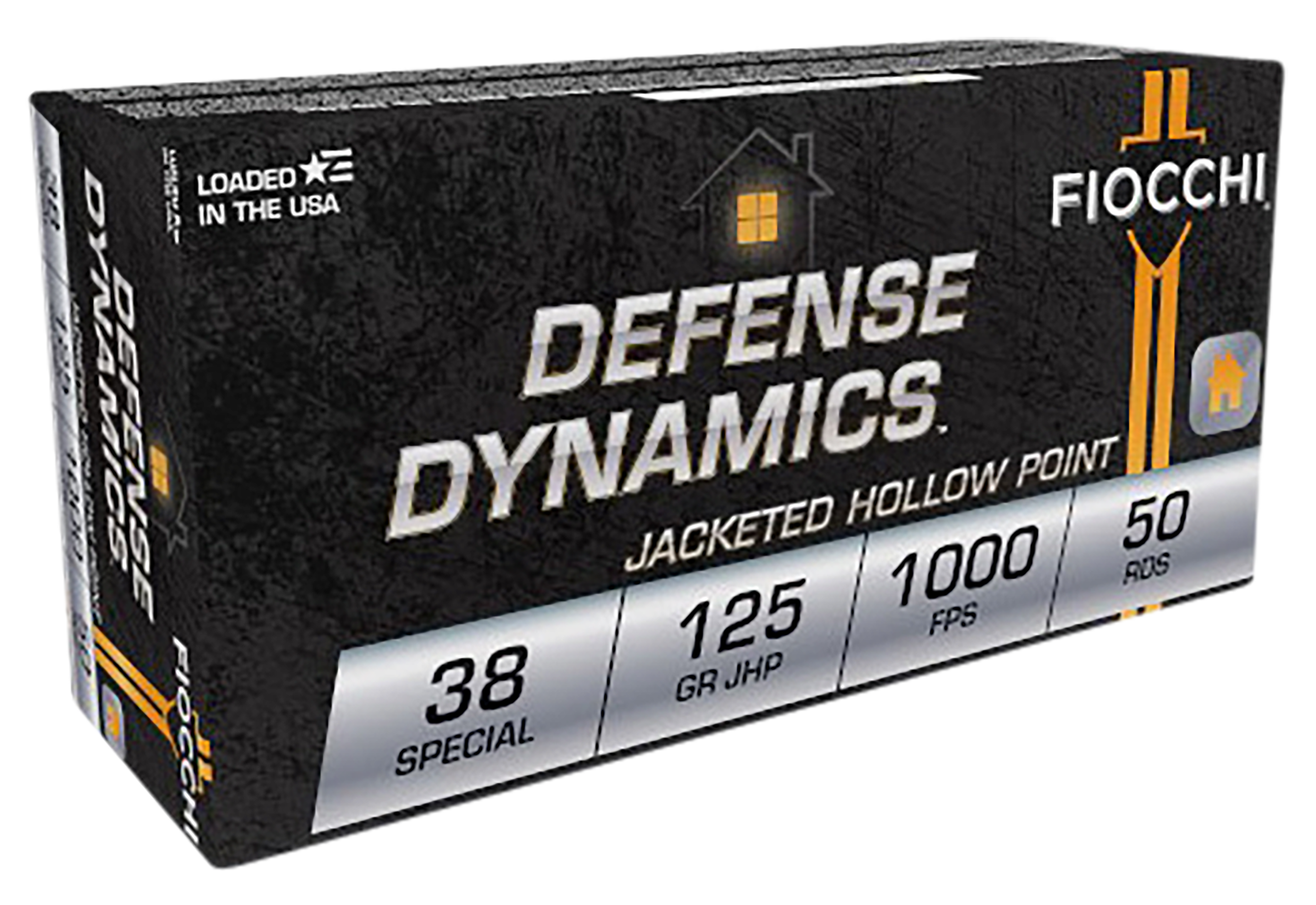 Fiocchi 38F Defense Dynamics  38Special 125gr Jacketed Hollow Point 50 Per Box/20 Case