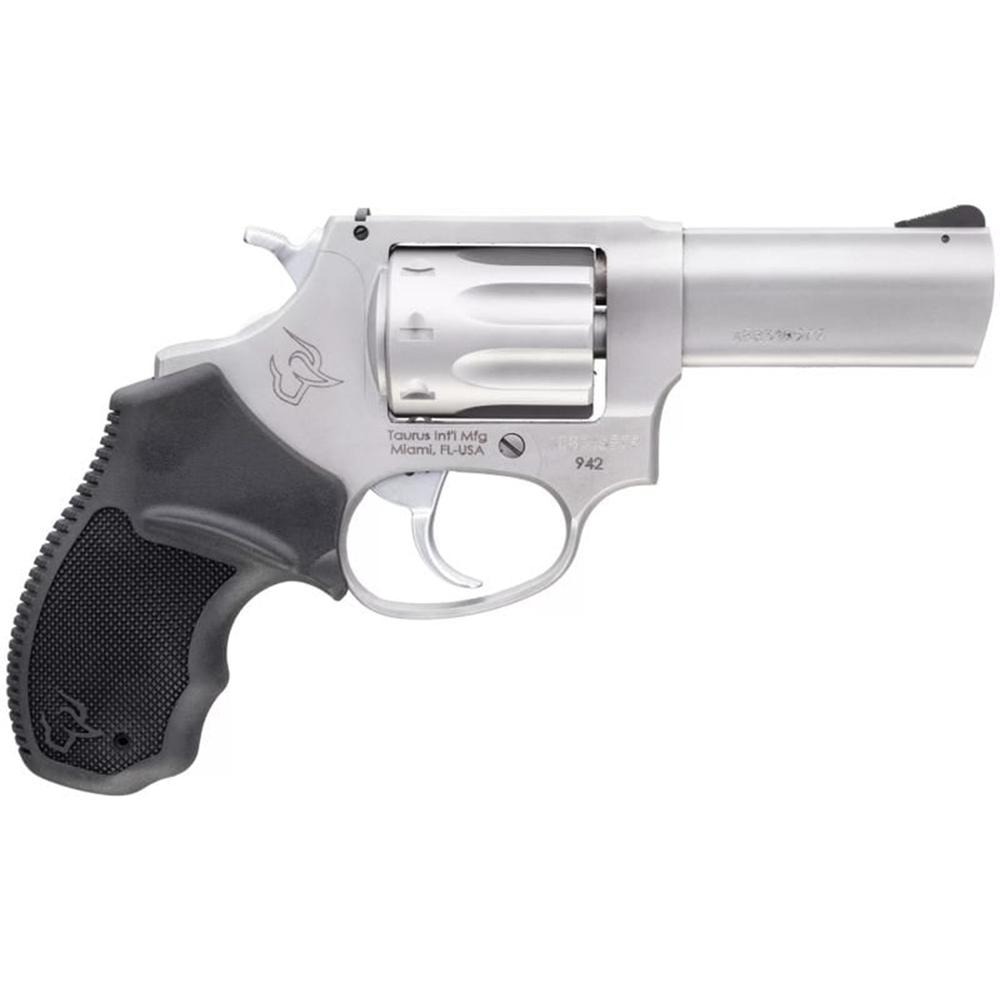 Taurus 2942039UL 942 Ultra-Lite 22 LR 8rd 3" Matte Stainless Finish Barrel, Matte Stainless Finish Cylinder, Stainless Anodized Finish Aluminum Frame & Finger Grooved Black Polymer Grip