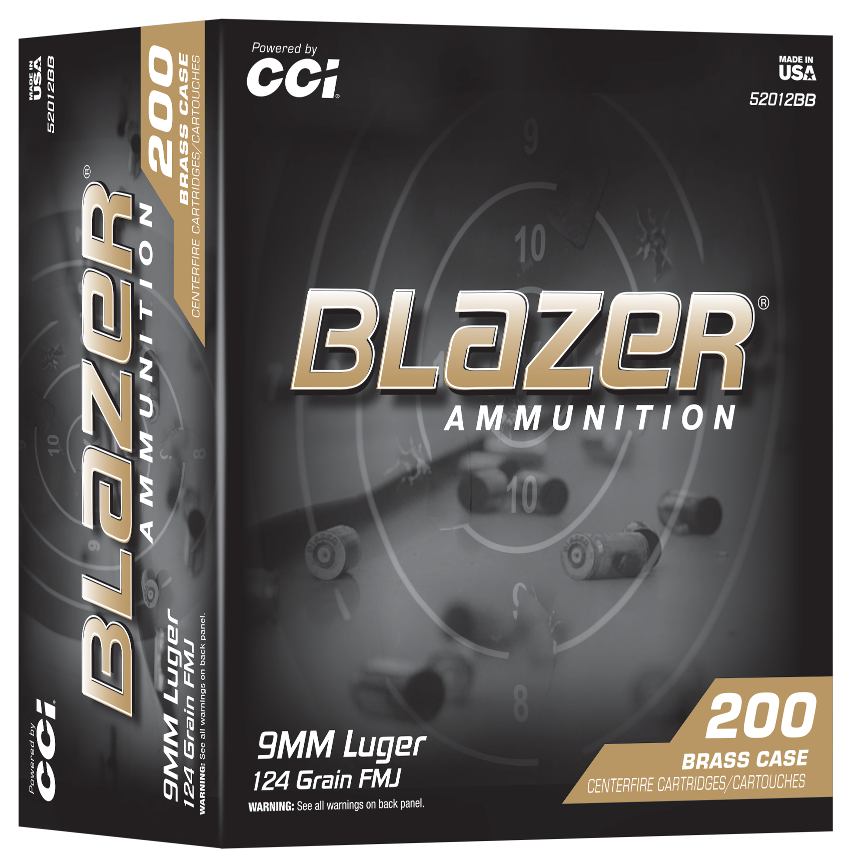 CCI 52012BB  BLAZER BRASS  9MM  124GR  200/5