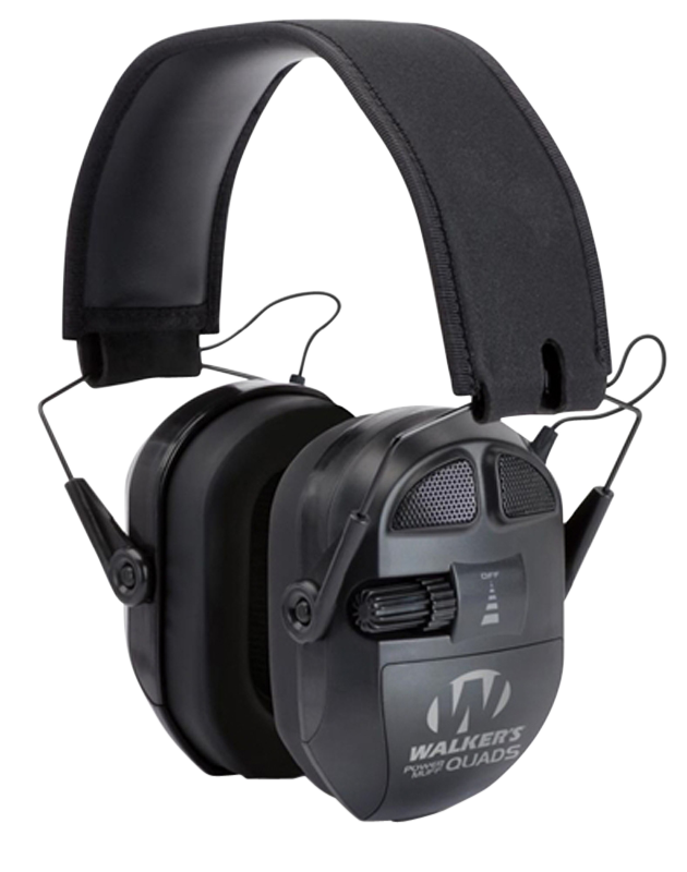 Walker's GWPXPMQB Ultimate Power Quad Muff 26 dB Over the Head Black Polymer