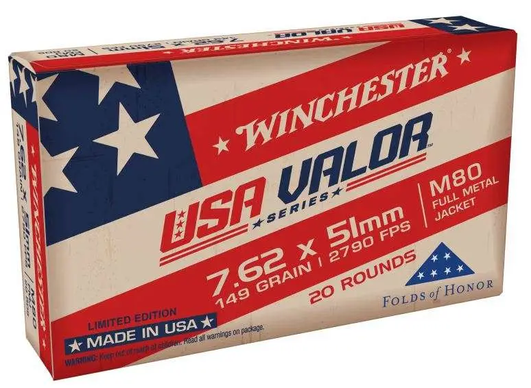WINCHESTER 7.62x51 MM M80 149 FMJ WIN LC 20RD 20 RD/BX 25 BX/CS
