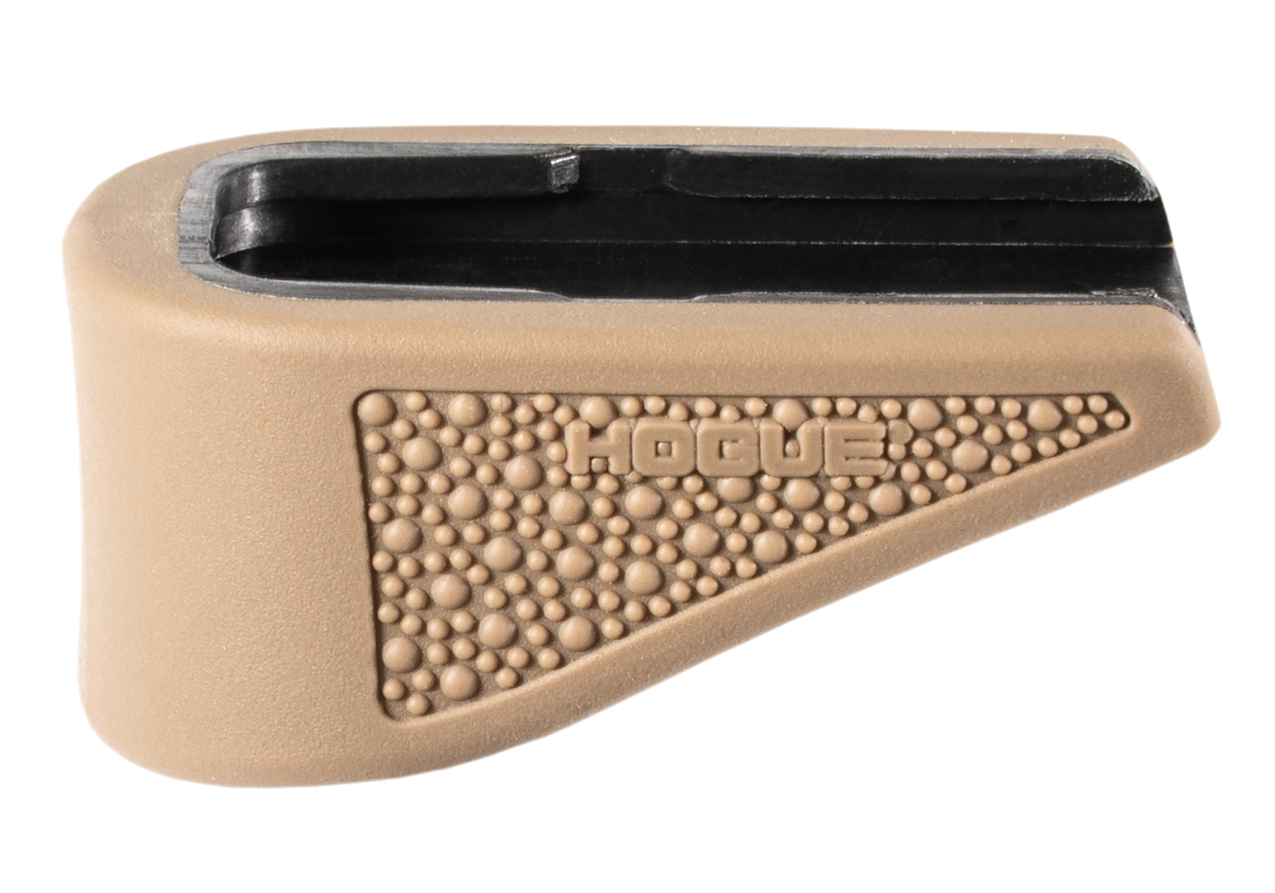 Hogue 18233  Extension Base Pad Fits Glock 43 Compatible w/ 6rd Magazine FDE Overmolded Rubber