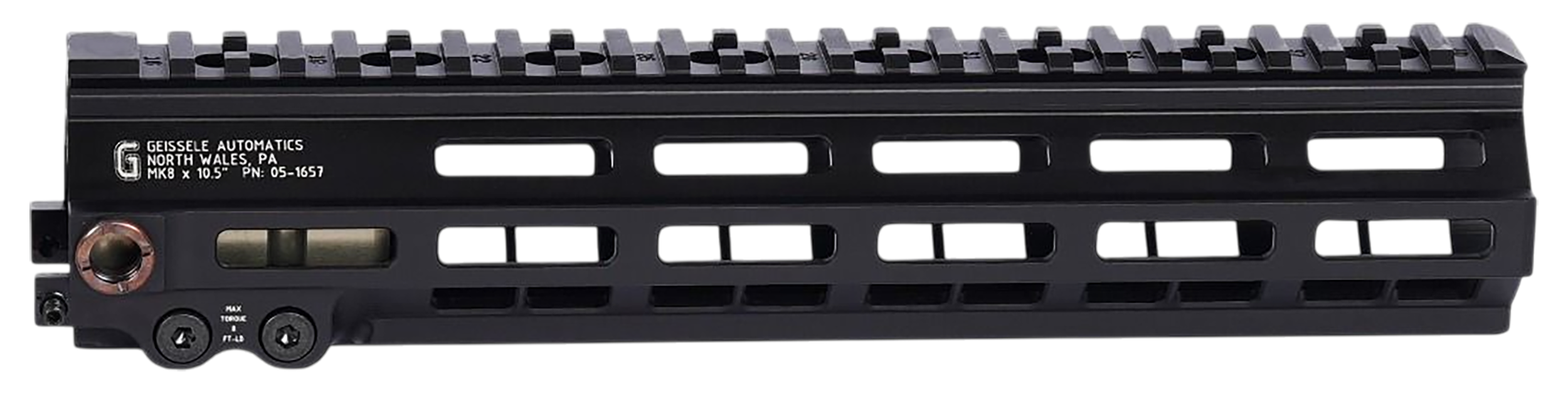 Geissele Automatics 051657B Super Modular Rail MK8 Black Aluminum 10.50" Long
